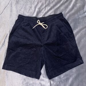 Free Assembly Men's Navy Corduroy Drawstring Casual Shorts Elastic Waist